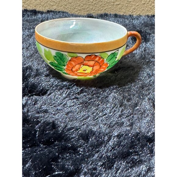 Vintage Hand-Painted Floral Ceramic Tea Cup & Saucer Set  Made In Japan - Picture 3 of 12